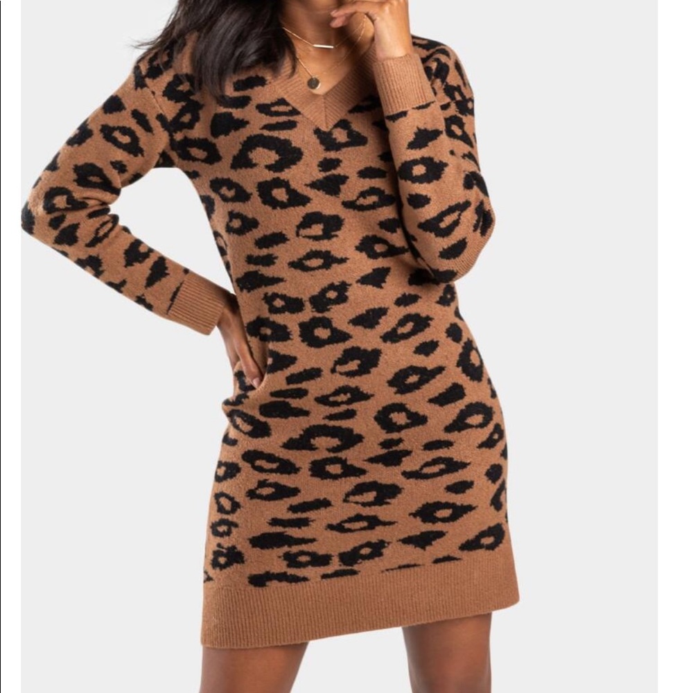 Leopard sweater dress